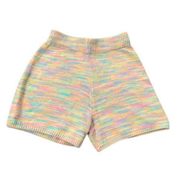 Sage & Oak Sweater Knit Shorts – Barbiecore Rainbow Sherbet – Crochet Medium - Picture 3 of 7